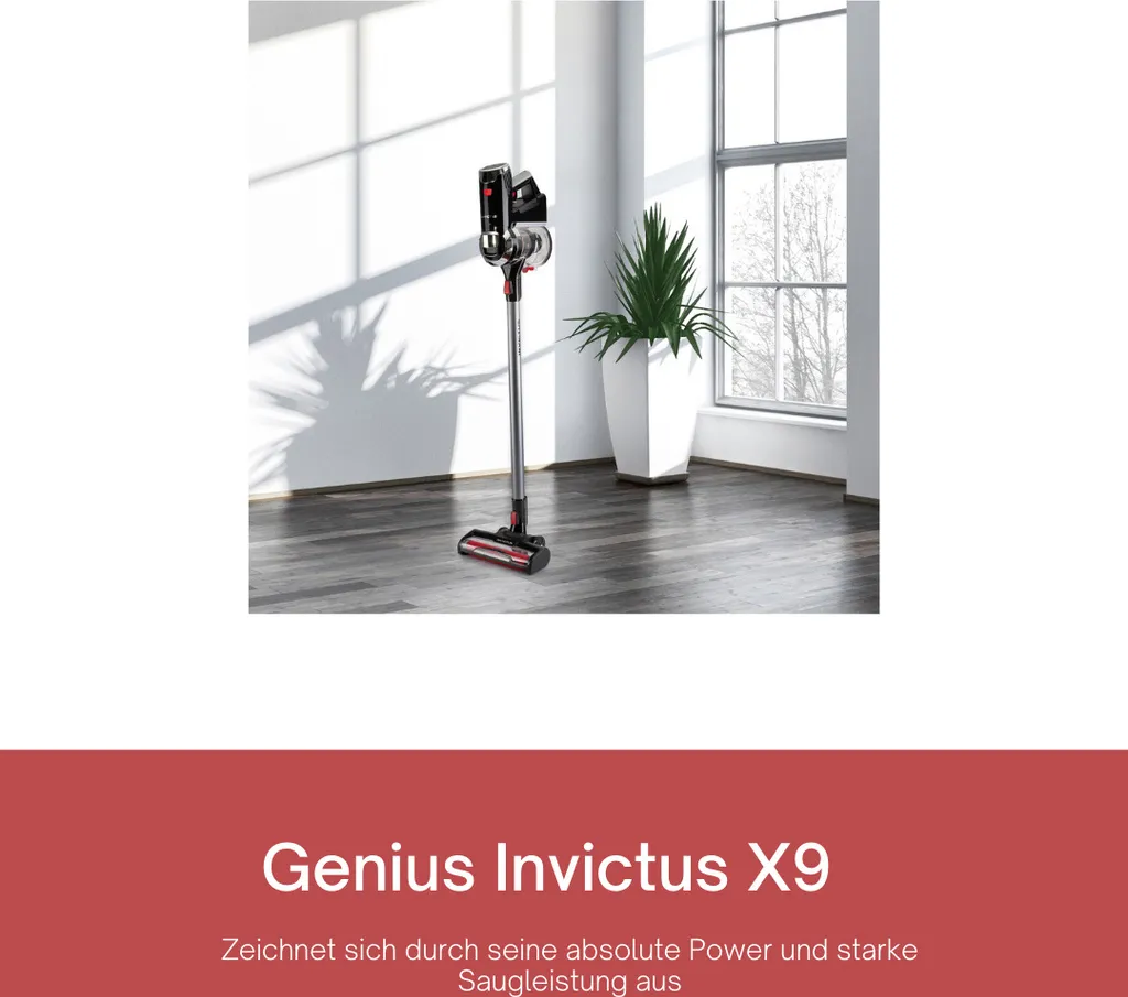 Genius Invictus X9 Set 14tlg Akku Staubsauger Handstaubsauger Mit LED Beutellos Kabellos HEPA Für Allergiker Tierhaare; A28142 4 Genius Invictus X9 Set 14tlg Akku Staubsauger Handstaubsauger Mit LED Beutellos Kabellos HEPA Für Allergiker Tierhaare; A28142 – Bild 2