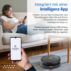 Anodex - Staubsauger Roboter - Mit Wischfunktion - Mit Ladestation - Staubsauger Roboter - 3 In 1 - Mattschwarz 12 Anodex - Staubsauger Roboter - Mit Wischfunktion - Mit Ladestation - Staubsauger Roboter - 3 In 1 - Mattschwarz -Staubsauger Geschäft 06d50762bac8659bf76385b4f56d9d72