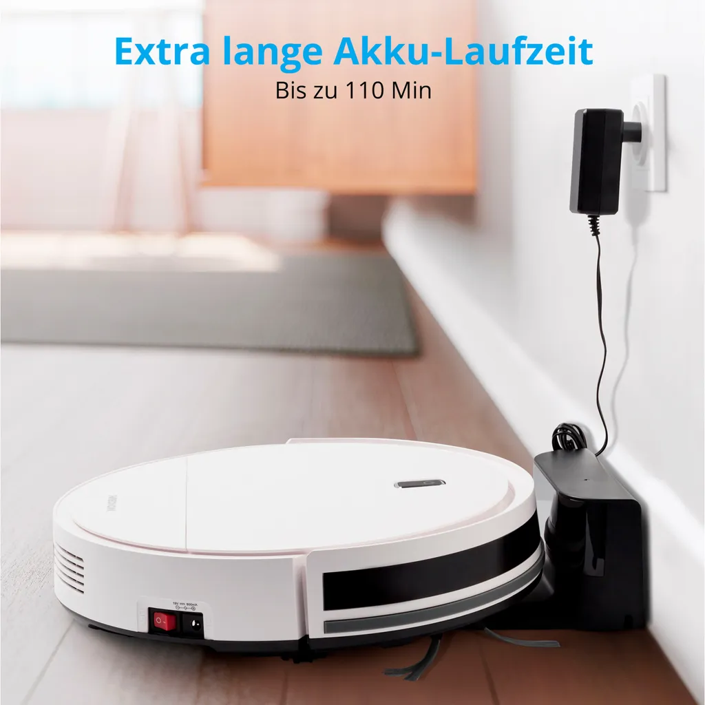 MEDION Staubsaugerroboter Mit Ladestation E40 (Staubsaugerroboter Für Hartböden, Fliesen, Laminat, Optimiert Für Tierhaare, Direkte Absaugung, Automatische Rückkehr Zur Ladestation) 6 MEDION Staubsaugerroboter Mit Ladestation E40 (Staubsaugerroboter Für Hartböden, Fliesen, Laminat, Optimiert Für Tierhaare, Direkte Absaugung, Automatische Rückkehr Zur Ladestation) – Bild 4