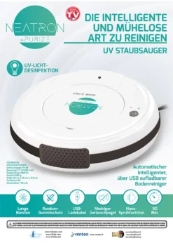 Neatron By Purize - 5 In 1 Intelligenter Saugroboter , UV Sterilisationsroboter Roboter 1.800 Pa Besen – Aus Der TV Werbung -Staubsauger Geschäft 0e402cfe92d4cbfa9a696049735b4a39