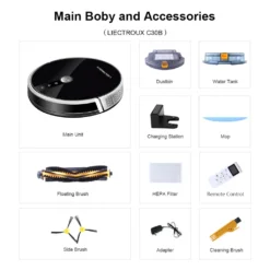 LIECTROUX C30B Automatischer Roboter-Staubsauger 5000Pa Starke Saugleistung Intelligente Dynamische Navigation APP-Fernbedienung Intelligentes Nasswischen Sprachsteuerung Kompatibel Mit Alexa Google Assistant -Staubsauger Geschäft 13e3fe1e68e4051fcafcb5537604217a