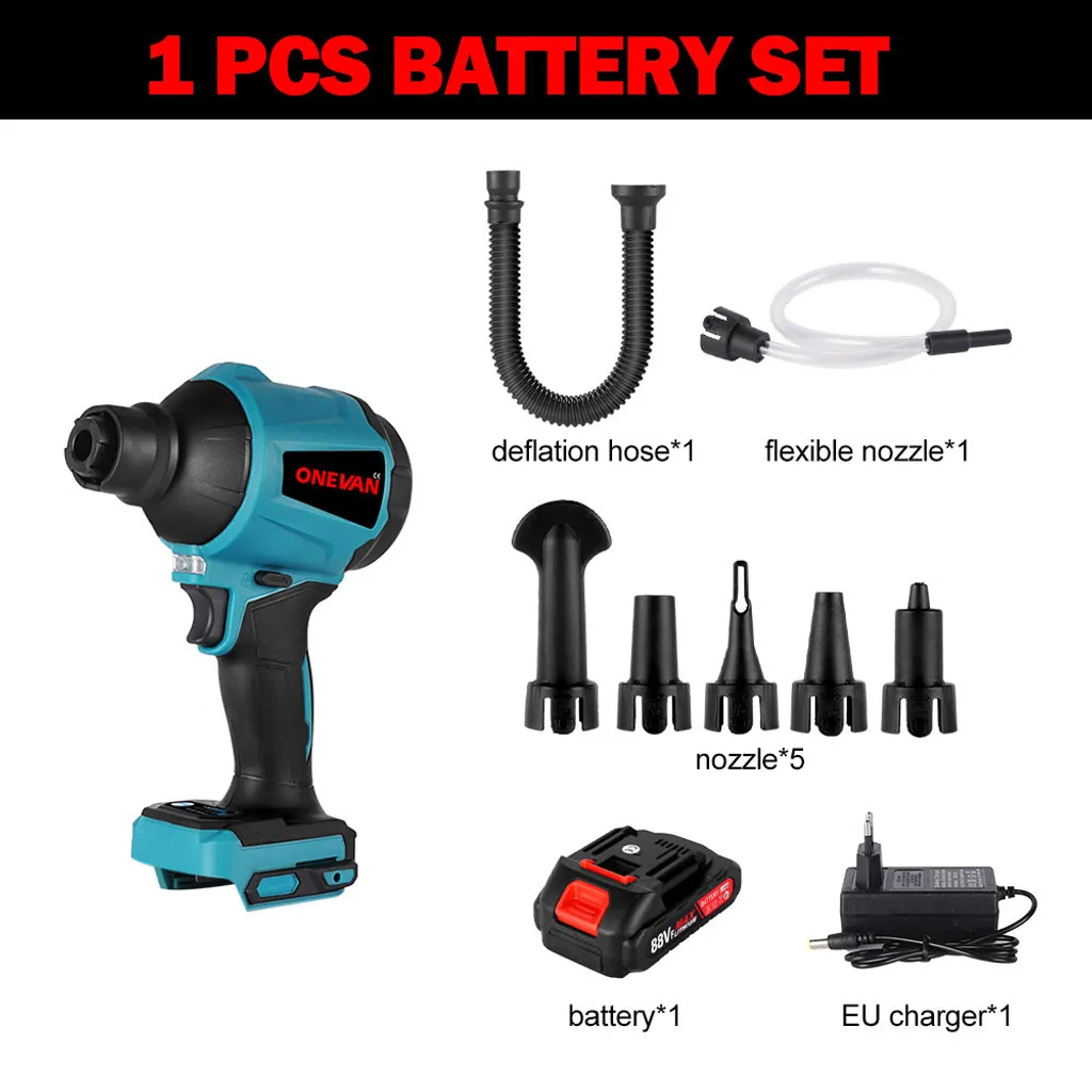 ONEVAN 1000W Kabelloser Staubgebläse Elektrisch Staubtuch Handstaubsauger Luftpumpe Mit 1 Akku Und 5 Düsen 4 ONEVAN 1000W Kabelloser Staubgebläse Elektrisch Staubtuch Handstaubsauger Luftpumpe Mit 1 Akku Und 5 Düsen – Bild 2