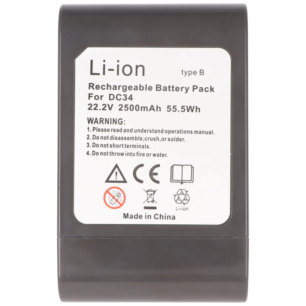 Li-Ion Akku 2500mAh 22,2V Passend Für Dyson DC34, DC35, DC45 Typ B, DC57, Bitte Bilder Mit Dem Vorhandenen Akku Vergleichen 9 Li-Ion Akku 2500mAh 22,2V Passend Für Dyson DC34, DC35, DC45 Typ B, DC57, Bitte Bilder Mit Dem Vorhandenen Akku Vergleichen – Bild 7