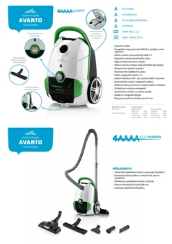 ETA AVANTO ETA051990000 Bodenstaubsauger Mit Beutel, ECO Motor, Hochwertiger HEPA Filter, Aktionsradius Bis Zu 10 M. -Staubsauger Geschäft 1c79dc68ea5111163616eb02aebb202d