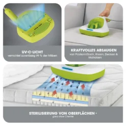 CLEANmaxx Milben-Handstaubsauger Kompakt Mit UV-C Licht - Weiß/limegreen 11 CLEANmaxx Milben-Handstaubsauger Kompakt Mit UV-C Licht - Weiß/limegreen -Staubsauger Geschäft 1d4021c2e0a7d9980453b470107a5a14