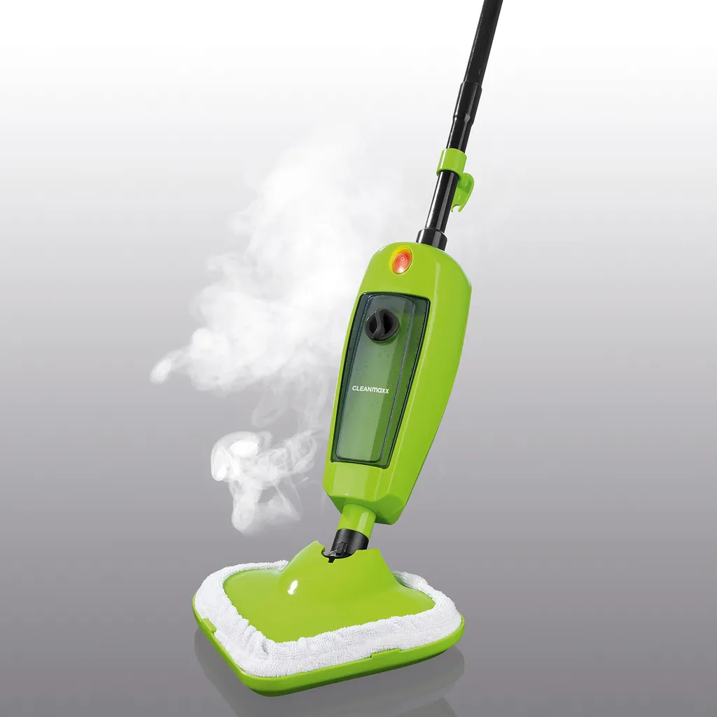 CLEANmaxx Dampfbesen 1000W Grün Bodenpflege Inkl. Messbecher Mikrofasertuch 5 CLEANmaxx Dampfbesen 1000W Grün Bodenpflege Inkl. Messbecher Mikrofasertuch – Bild 3