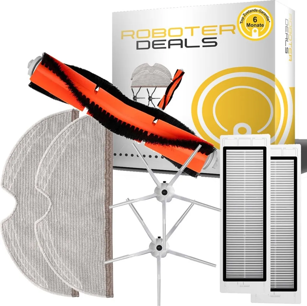 Zubehör Set Für Roborock S6, S6 MAX, S6 Pure (1x Hauptbürste, 2x Seitenbürste 5-armig, 2x Filter, 2x Pad) 3 Zubehör Set Für Roborock S6, S6 MAX, S6 Pure (1x Hauptbürste, 2x Seitenbürste 5-armig, 2x Filter, 2x Pad)