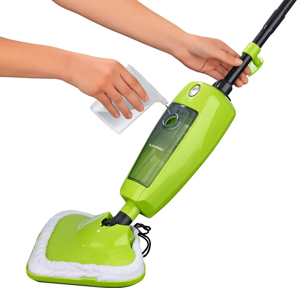 CLEANmaxx Dampfbesen 1000W Grün Bodenpflege Inkl. Messbecher Mikrofasertuch 19 CLEANmaxx Dampfbesen 1000W Grün Bodenpflege Inkl. Messbecher Mikrofasertuch – Bild 17