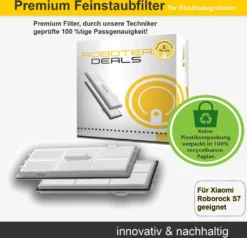 Zubehör Set (Ersatzteile) Für Roborock S7 (2x Filter, 2x Pad, 2x Seitenbürste 5arm Schwarz, 1x Hauptbürste) -Staubsauger Geschäft 2d204c6fa06bf44b3e875c8aa38e945a