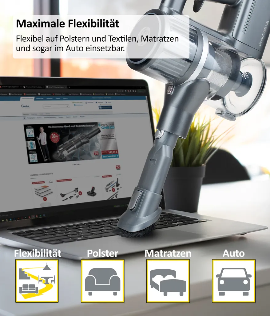 Genius INVICTUS X8 Akkustaubsauger | Set 12-tlg. 7 Genius INVICTUS X8 Akkustaubsauger | Set 12-tlg. – Bild 5