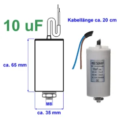 Kondensator Anlaufkondensator Motorkondensator Arbeitskondensato Kabel 10µF 450V -Staubsauger Geschäft 36856c1da44476176b1ce40e1c7355ff