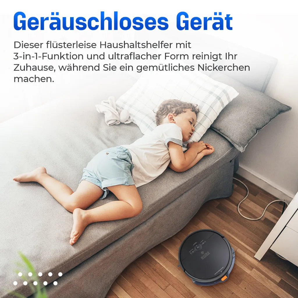 Anodex - Staubsauger Roboter - Mit Wischfunktion - Mit Ladestation - Staubsauger Roboter - 3 In 1 - Mattschwarz 7 Anodex - Staubsauger Roboter - Mit Wischfunktion - Mit Ladestation - Staubsauger Roboter - 3 In 1 - Mattschwarz – Bild 5