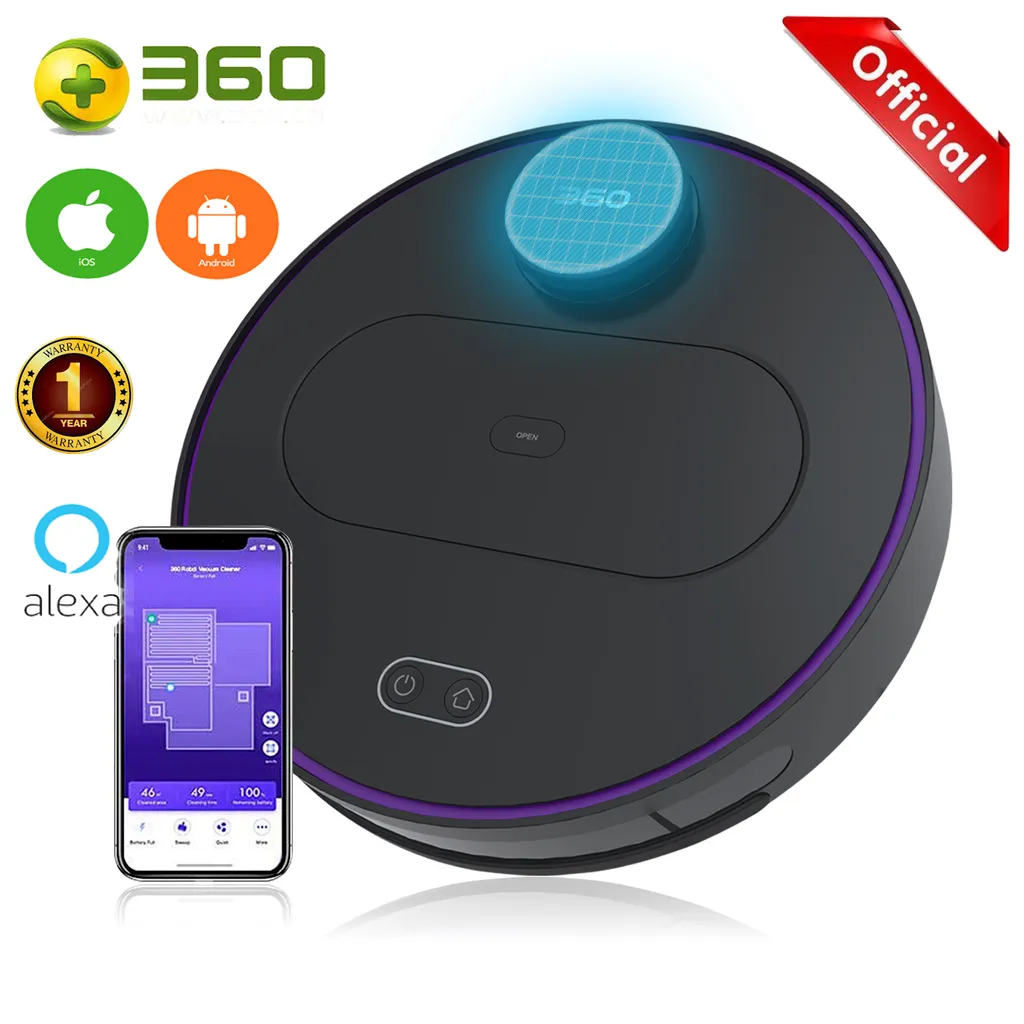 360 S6 Smart Saugroboter Staubsauger Automatisch APP 3200mAh Roboterstaubsauger Vacuum Reinigung Schwarz 10 360 S6 Smart Saugroboter Staubsauger Automatisch APP 3200mAh Roboterstaubsauger Vacuum Reinigung Schwarz – Bild 8