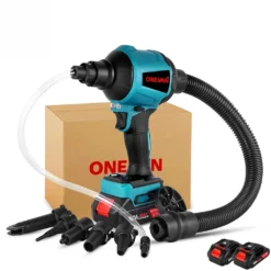 ONEVAN 1000W Kabelloser Staubgebläse Elektrisch Staubtuch Handstaubsauger Luftpumpen Mit 2 Akkus Und 5 Düsen