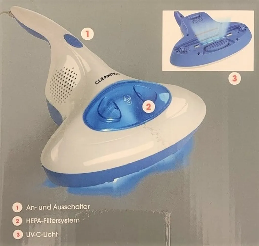 CLEANmaxx Milben-Handstaubsauger Mit UV-C-Licht - Reinigen & Desinfizieren In Einem Schritt Anti Milbensauger Mit UV C Licht 300W HEPA Milben Handstaubsauger Cleanmaxx NEU 20 CLEANmaxx Milben-Handstaubsauger Mit UV-C-Licht - Reinigen & Desinfizieren In Einem Schritt Anti Milbensauger Mit UV C Licht 300W HEPA Milben Handstaubsauger Cleanmaxx NEU – Bild 18