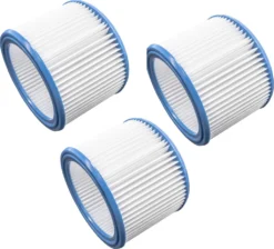 Vhbw Filterset 3x Faltenfilter Kompatibel Mit Nilfisk / Alto / Wap Aero 20, 21, 25, 26, 31 Nass- Und Trockensauger - Filter, Patronenfilter