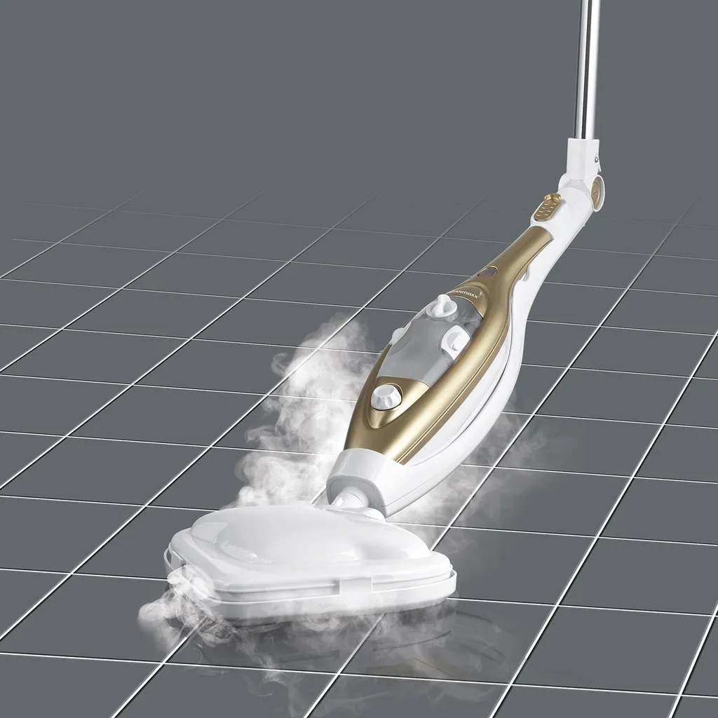 CLEANmaxx Dampfbesen - Mit Knickgelenk - Gold/weiß Dampfreiniger Steam Hygiene Fliesen Küche Bad Reinigung 16 CLEANmaxx Dampfbesen - Mit Knickgelenk - Gold/weiß Dampfreiniger Steam Hygiene Fliesen Küche Bad Reinigung – Bild 14