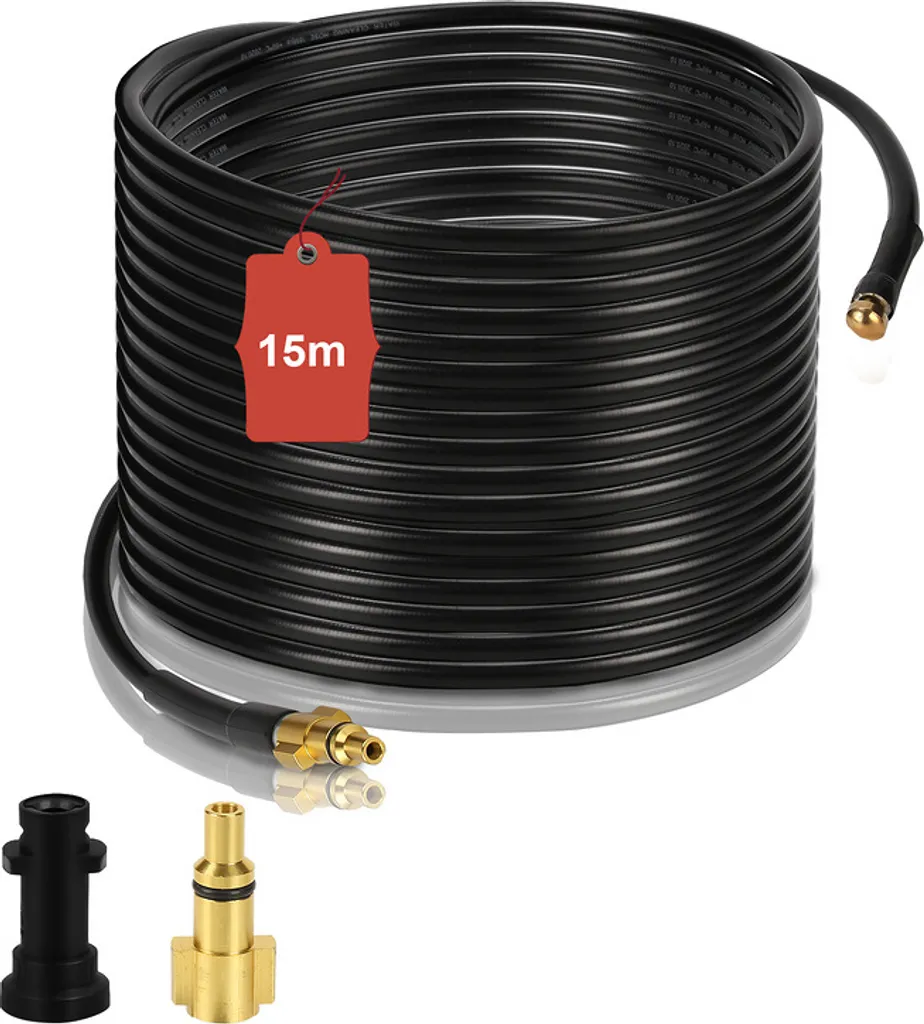 Wolketon 15m Rohrreinigungsschlauch Rohrreiniger Set Für Kärcher Kränzle K2 - K7 Hochdruckreiniger 3 Wolketon 15m Rohrreinigungsschlauch Rohrreiniger Set Für Kärcher Kränzle K2 - K7 Hochdruckreiniger