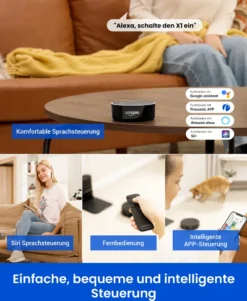 Proscenic Floobot X1 Saugroboter Mit Absaugstation,Ultraschall-Wischsystem,3000Pa Saugkraft,PathPro™ Laser-gestützte Navigation,Staubsauger Roboter Mit Siri,Google Assistant, Alexa& App-Steuerung -Staubsauger Geschäft 75176e6d91ac7cc6a1f84a05f843f800