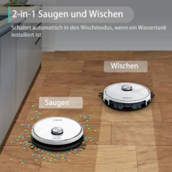 2022 SmartAI S9 Saugroboter Staubsauger Robot Wischroboter Automatisch APP Fernbedienung 4000PA Roboterstaubsauger Vacuum Reinigung Weiß -Staubsauger Geschäft 82e93980c797b44cfbfa31e56205ac20
