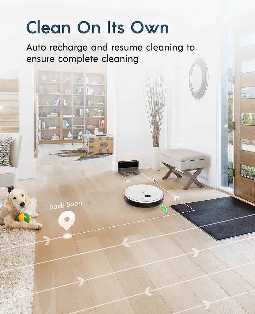 Yeedi Vac Hybrid Saugroboter Mit Absaugstation, 2500Pa Saugstärke Mit Wischfunktion, Teppicherkennung, Raumkarte, Sperrzone, 7,7 Cm Ultradünn 8 Yeedi Vac Hybrid Saugroboter Mit Absaugstation, 2500Pa Saugstärke Mit Wischfunktion, Teppicherkennung, Raumkarte, Sperrzone, 7,7 Cm Ultradünn – Bild 6