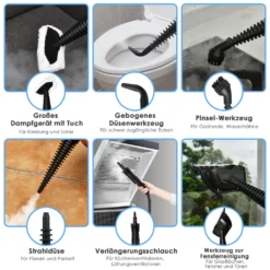 COSTWAY Dampfreiniger Inkl. 9 Zubehör, Handdampfreiniger, Dampfreinigen Handgerät 3 Bar / 250ml / 1050W / 4min Aufheizzeit/für Teppiche, Vorhänge, Autositze, Küche (Blau) 9 COSTWAY Dampfreiniger Inkl. 9 Zubehör, Handdampfreiniger, Dampfreinigen Handgerät 3 Bar / 250ml / 1050W / 4min Aufheizzeit/für Teppiche, Vorhänge, Autositze, Küche (Blau) -Staubsauger Geschäft 8491dcc196f2fee77da7171e57b7368e