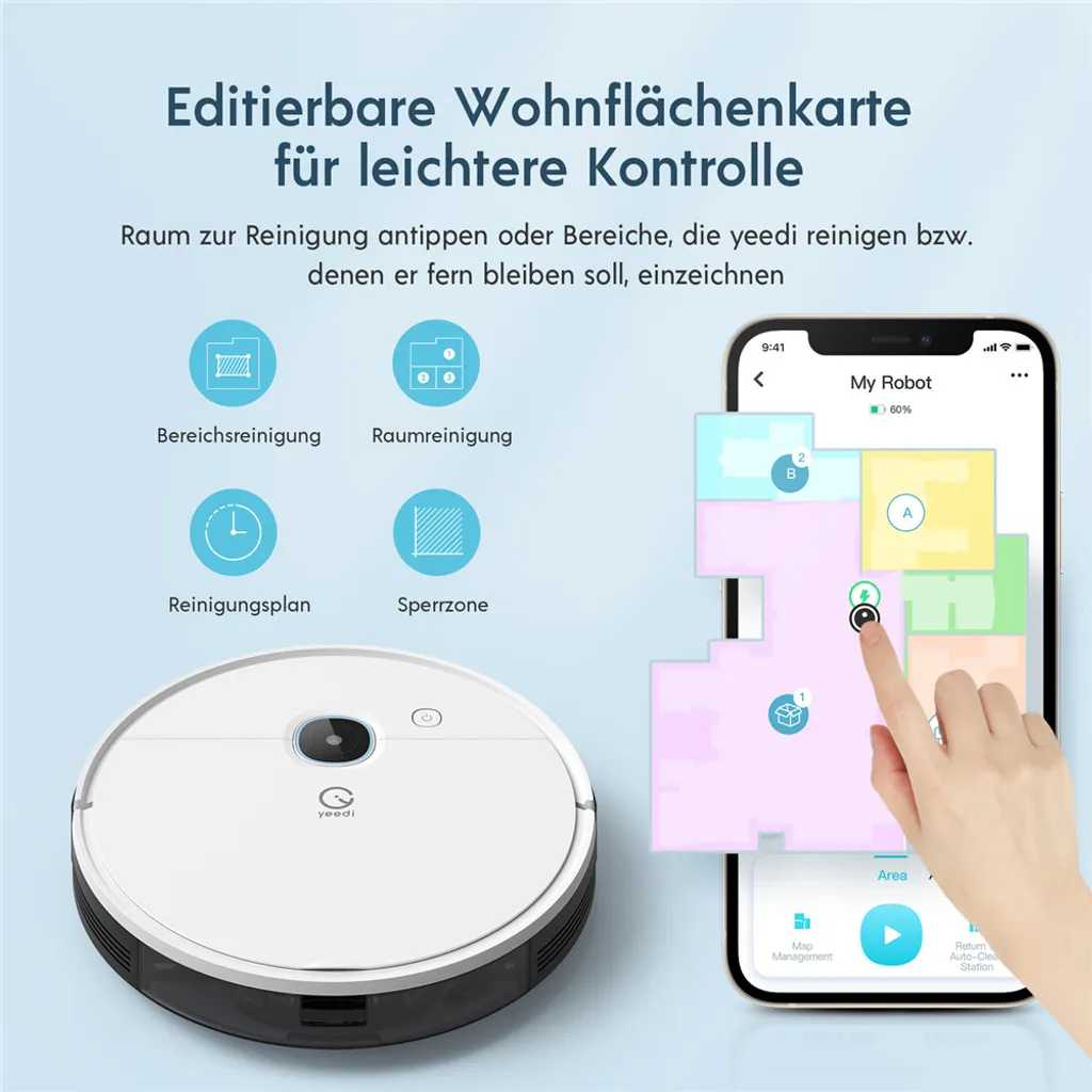 Yeedi Vac Max Saugroboter Mit Wischfunktion 3000Pa Teppicherkennung Staubsauger Roboter 8 Yeedi Vac Max Saugroboter Mit Wischfunktion 3000Pa Teppicherkennung Staubsauger Roboter – Bild 6