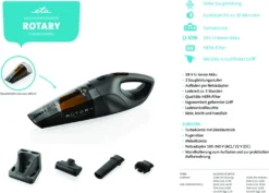 ETA Rotary ETA242590000 Akku-Handsauger, Li-ion Akku 18 V, HEPA-Filter, Elektrischer Rotationsbürste -Staubsauger Geschäft 88e00a42631ebfe11eefb78e19f91fee
