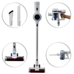 AREBOS Akku Staubsauger, 2-in-1 Hand- Und Bodenstaubsauger, 2 Leistungsstarke Saugmodi, Beutellos, Kabellos Bis Zu 55 Minuten, Mit Wandladestation, Weiß -Staubsauger Geschäft 9456c1fb4eee14abab1e3ddde477b933