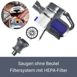 Juskys 2in1 Handstaubsauger & Akku Staubsauger - Beutellos & Kabellos – Bis 55 Min Laufzeit - Lithium-Ionen Akku, Wandhalterung & Ladestation – Blau -Staubsauger Geschäft 959c7b5c792e66a32d99affce7f4a594