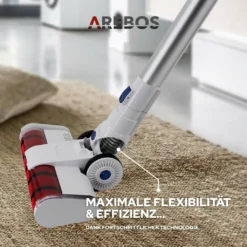 AREBOS Akku Staubsauger, 2-in-1 Hand- Und Bodenstaubsauger, 2 Leistungsstarke Saugmodi, Beutellos, Kabellos Bis Zu 55 Minuten, Mit Wandladestation, Weiß -Staubsauger Geschäft 9ead15f25b5c8482233228d542617dcf