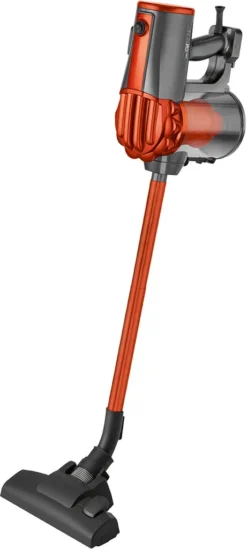 Clatronic Bodenstaubsauger, 2in1 Boden- Und Handstaubsauger, Vacuum Cleaner, Staubsauger Beutellos, Staubsauger Mit HEPA-Filter, Mikrofiltersystem, 600 Watt, Anthrazit/orange, BS 1306 N
