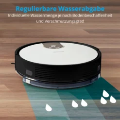 MEDION Saugroboter Mit Wischfunktion Und Zyklon Technologie S20 SW (Alexa App Steuerung, Modell 2021, Extra Flach, Regulierbare Wasserabgabe, Ladestation, Tierhaar Allergiker Optimiert) -Staubsauger Geschäft b67a50f7ea5b138b82beb63d5b9348c8