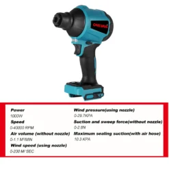 ONEVAN 1000W Kabelloser Staubgebläse Elektrisch Staubtuch Handstaubsauger Luftpumpe Mit 1 Akku Und 5 Düsen 15 ONEVAN 1000W Kabelloser Staubgebläse Elektrisch Staubtuch Handstaubsauger Luftpumpe Mit 1 Akku Und 5 Düsen -Staubsauger Geschäft c90e9183c6be92820705ca63d2cf7a92 1