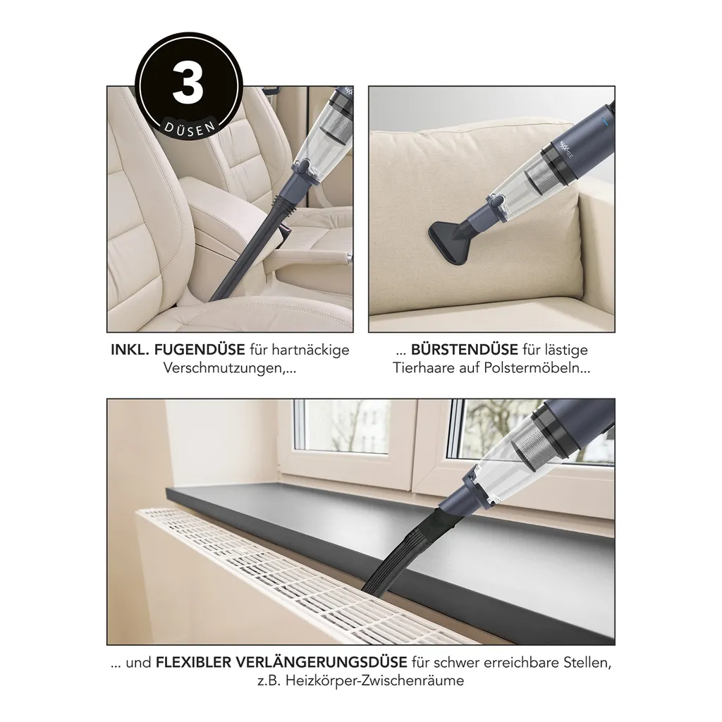 MAXXMEE Akku-Handstaubsauger - Anthrazit Staubsauger Hand Akku Haus Büro Auto Kabellos Beutellos Motor BLDC MAXXMEE 10 MAXXMEE Akku-Handstaubsauger - Anthrazit Staubsauger Hand Akku Haus Büro Auto Kabellos Beutellos Motor BLDC MAXXMEE – Bild 8