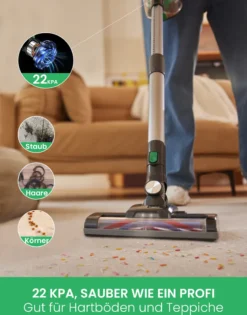 Akku Staubsauger Kabellos, Vactidy V8 Kabelloser Staubsauger Mit Abnehmbarem Akku, 22KPa Saugkraft Für Hartholzböden, Bis Zu 35min Laufzeit, Leichter Staubsauger Für Teppich- Und Tierhaarreinigung -Staubsauger Geschäft cf874766c50a98ca092f1ce0a65e2c0b