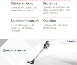 Genius Invictus X9 Set 14tlg Akku Staubsauger Handstaubsauger Mit LED Beutellos Kabellos HEPA Für Allergiker Tierhaare; A28142 10 Genius Invictus X9 Set 14tlg Akku Staubsauger Handstaubsauger Mit LED Beutellos Kabellos HEPA Für Allergiker Tierhaare; A28142 -Staubsauger Geschäft cfed325e7f0bdf5b0ffb8218eff3ca43 1