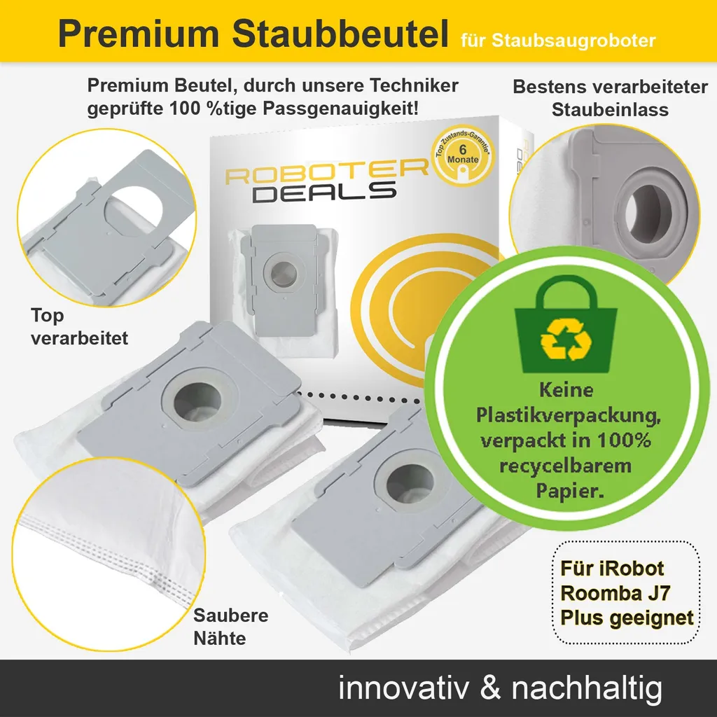 Staubbeutel (2 Stück) Für IRobot Roomba J7 Plus Mit Absaugstation 5 Staubbeutel (2 Stück) Für IRobot Roomba J7 Plus Mit Absaugstation – Bild 3