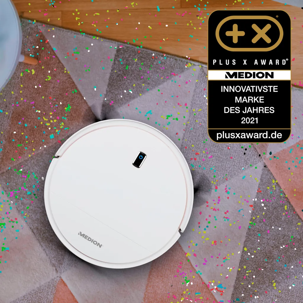 MEDION Staubsaugerroboter Mit Ladestation E40 (Staubsaugerroboter Für Hartböden, Fliesen, Laminat, Optimiert Für Tierhaare, Direkte Absaugung, Automatische Rückkehr Zur Ladestation) 4 MEDION Staubsaugerroboter Mit Ladestation E40 (Staubsaugerroboter Für Hartböden, Fliesen, Laminat, Optimiert Für Tierhaare, Direkte Absaugung, Automatische Rückkehr Zur Ladestation) – Bild 2