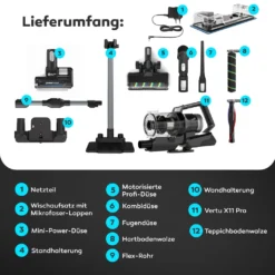 BALTER VERTU X11 PRO Kabelloser Akku Staubsauger Mit Wischfunktion, ALL-IN-ONE Akku- & Handstaubsauger, 350W Hohe Saugleistung, Bis Zu 50 Minuten Laufzeit, Beutellos, FLEX-Gelenk, LED-Düse, Tierhaar Geeignet -Staubsauger Geschäft d4ece5c8f71bb4e8d05eea52054f3472