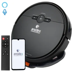 Anodex - Staubsauger Roboter - Mit Wischfunktion - Mit Ladestation - Staubsauger Roboter - 3 In 1 - Mattschwarz