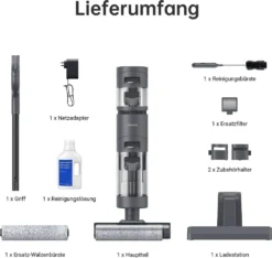 Dreame H12 Nass Trockensauger Kabellos Handstaubsauger Waschsauger Mit Kantenreinigungsbürste, Selbstreinigungsfunktion, Schmutzerkennung, LED-Display, 900mL Wassertank Für Hartböden, Tierhaare -Staubsauger Geschäft db66a978d1f0285120647e93a130fd30