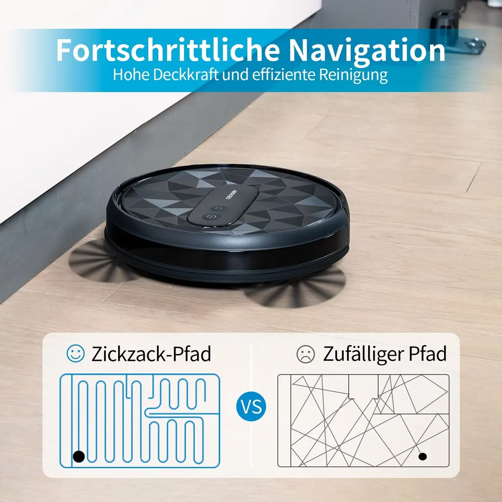 AIRROBO P20 Roboter Staubsauger 2800 Pa Starke Saugleistung Leiser Roboter-Staubsauger, Steuerung Mit App/WiFi, 120 Minuten Laufzeit, Automatisches Aufladen, 600 Ml Fassungsvermögen Für Tierhaarböden 6 AIRROBO P20 Roboter Staubsauger 2800 Pa Starke Saugleistung Leiser Roboter-Staubsauger, Steuerung Mit App/WiFi, 120 Minuten Laufzeit, Automatisches Aufladen, 600 Ml Fassungsvermögen Für Tierhaarböden – Bild 4