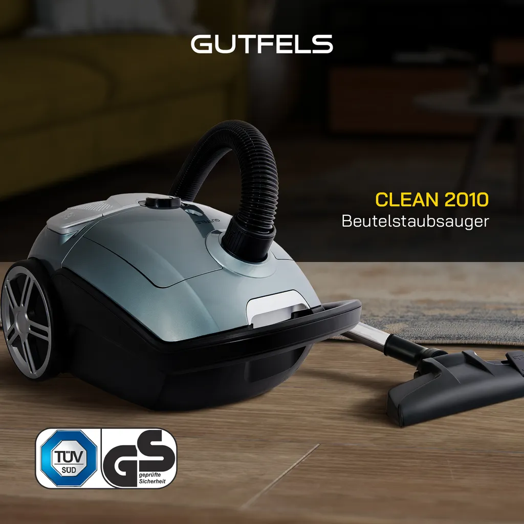GUTFELS CLEAN 2010 Bodenstaubsauger | 800 Watt Leistung | Integriertes Zubehör | 3 Liter Staubbehälter 4 GUTFELS CLEAN 2010 Bodenstaubsauger | 800 Watt Leistung | Integriertes Zubehör | 3 Liter Staubbehälter – Bild 2