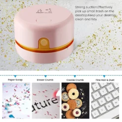 Desktop-Staubsauger USB Aufladbar Einstellbare Saugkraft Mini Tisch Staubsammler Für Tastatur Home Office ,Pink -Staubsauger Geschäft e9908c68024a4534db0864d33501089a 1
