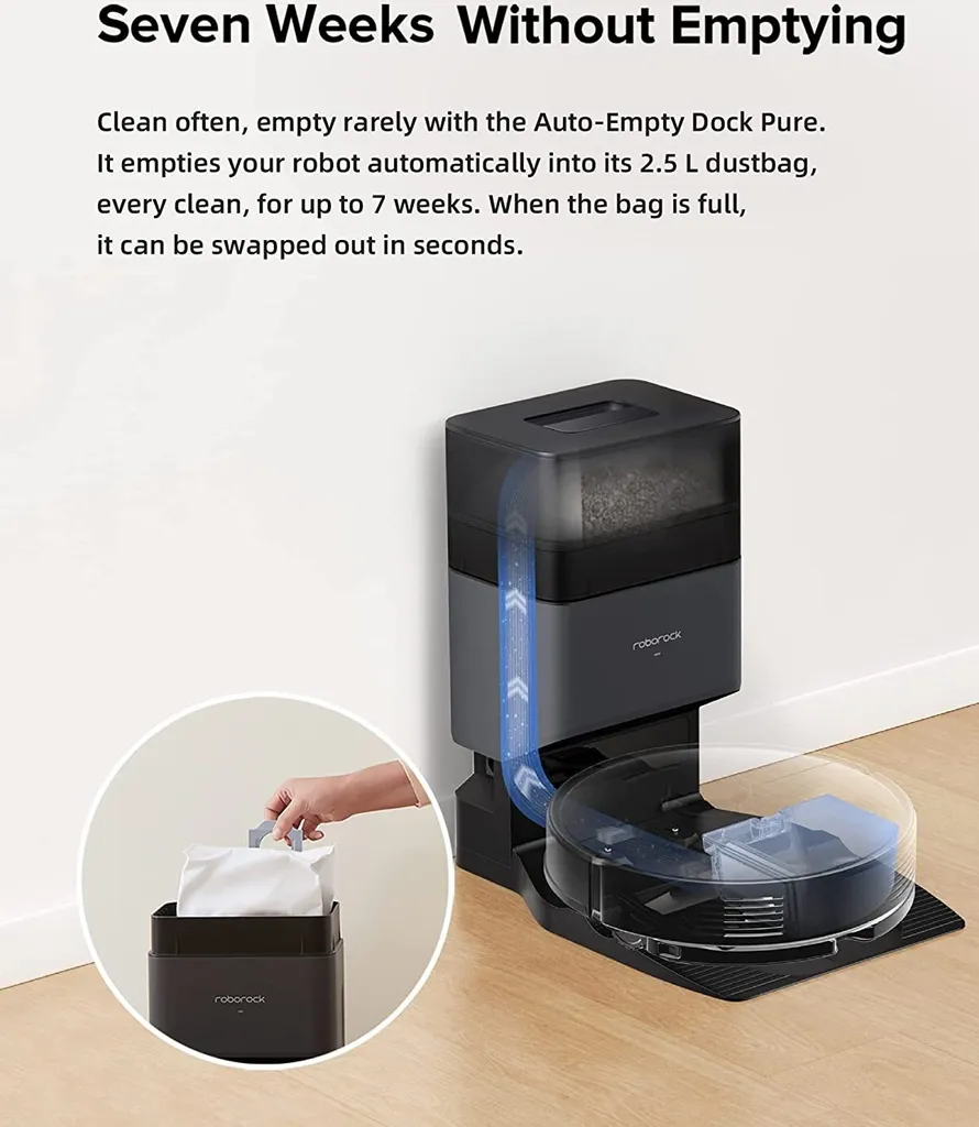 Roborock Q7 Max+ Staubsauger Roboter Mit Absaugerstation/Auto-Empty Dock Pure (2,5 L) 4200Pa Saugroboter Kehrroboter EU Schwarz 11 Roborock Q7 Max+ Staubsauger Roboter Mit Absaugerstation/Auto-Empty Dock Pure (2,5 L) 4200Pa Saugroboter Kehrroboter EU Schwarz – Bild 9