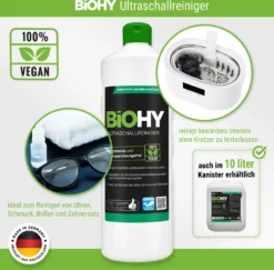 BiOHY Ultraschallreiniger (2x1l Flasche) + Dosierer | Intensive Und Materialschonende Reinigung Von Brillen, Dentalprodukte, Gold, Münzen Und Schmuck| KONZENTRAT Für Ultraschallbad -Staubsauger Geschäft ef3234ad178a774cb40416949bc4ec98