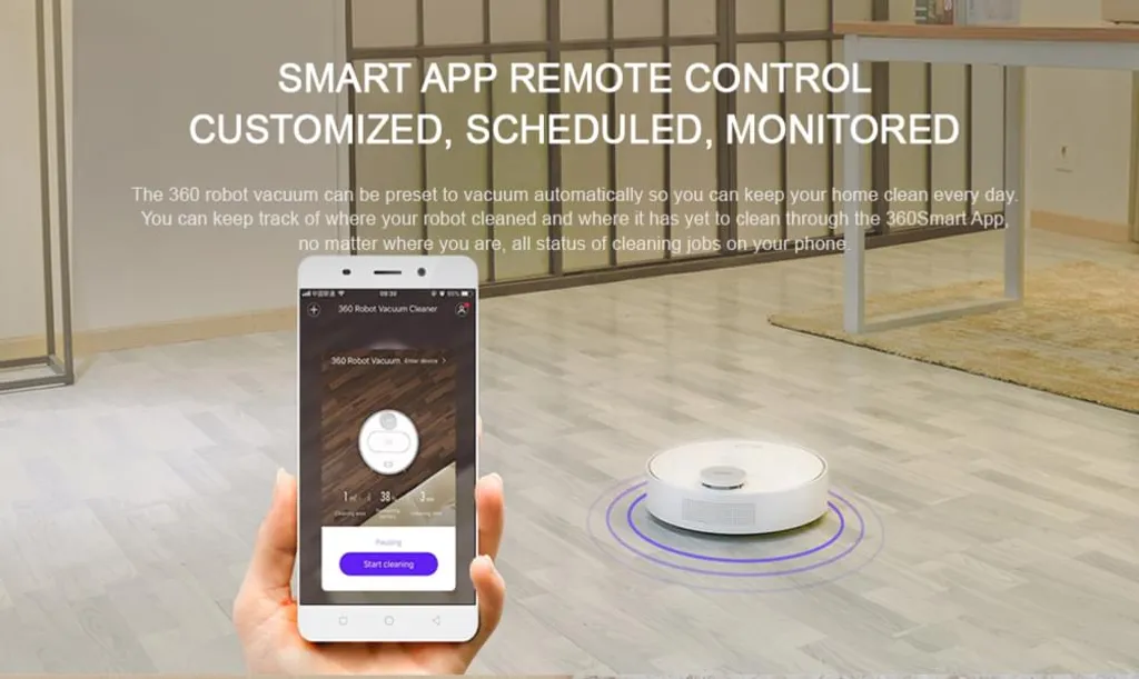 360 S6 Smart Saugroboter Staubsauger Automatisch APP 3200mAh Roboterstaubsauger Vacuum Reinigung Schwarz 13 360 S6 Smart Saugroboter Staubsauger Automatisch APP 3200mAh Roboterstaubsauger Vacuum Reinigung Schwarz – Bild 11