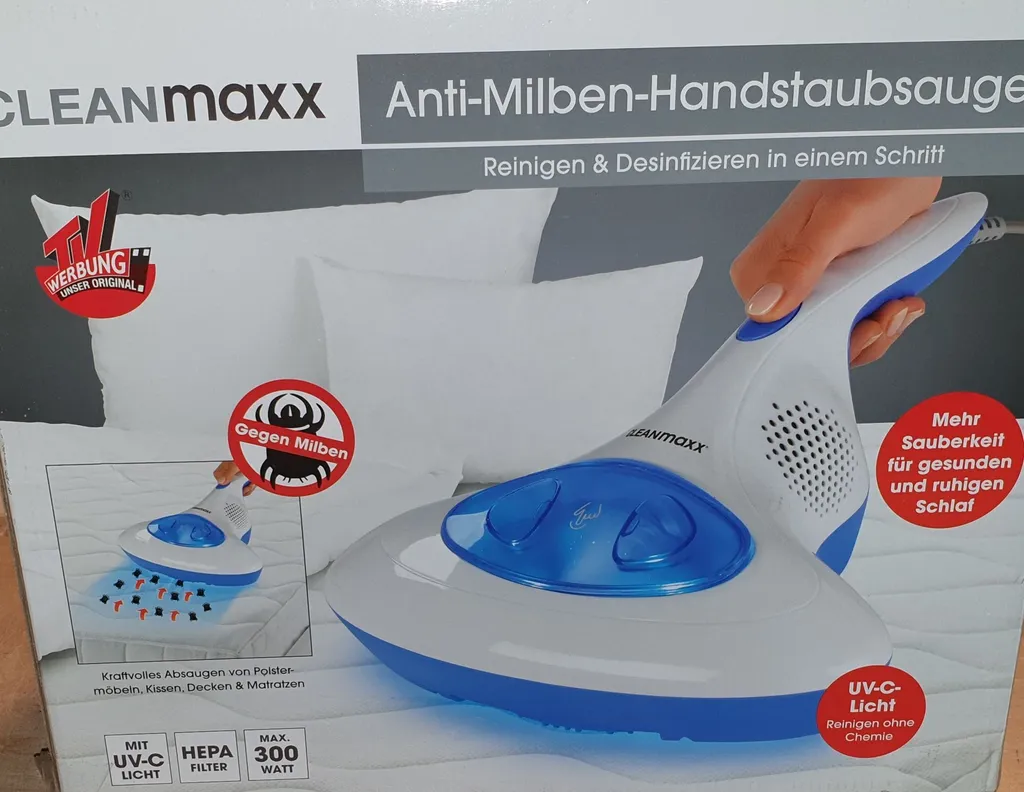 CLEANmaxx Milben-Handstaubsauger Mit UV-C-Licht - Reinigen & Desinfizieren In Einem Schritt Anti Milbensauger Mit UV C Licht 300W HEPA Milben Handstaubsauger Cleanmaxx NEU 16 CLEANmaxx Milben-Handstaubsauger Mit UV-C-Licht - Reinigen & Desinfizieren In Einem Schritt Anti Milbensauger Mit UV C Licht 300W HEPA Milben Handstaubsauger Cleanmaxx NEU – Bild 14