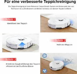 Roborock S8 Staubsauger Roboter Sonic Saugroboter 6000Pa DuoRoller-Bürste VibraRise Wischen 3D-Mapping 3D-Strukturiertes Licht LiDAR Kindersicherung APP Control (Weiß) -Staubsauger Geschäft fe23842a7b7edad3b2b18c0b3c7e156c